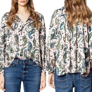 MOVING SALE: Zadig & Voltaire Multicolor Paisley Blouse